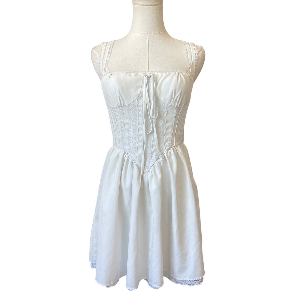 Basque Waist Milkmaid Corset Dress Size M Renaissance Coquette Soft Clean Girl